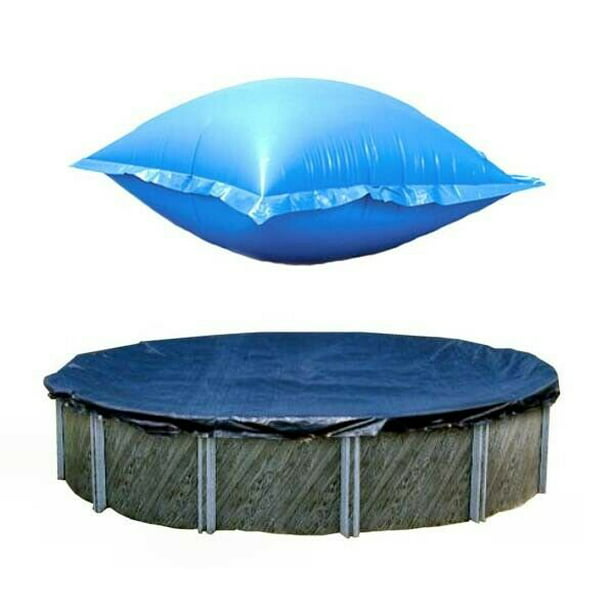 Swimline 24' ft Round 10 yr Swimming Pool Winter Cover &  4 x 8 Air Pillow 